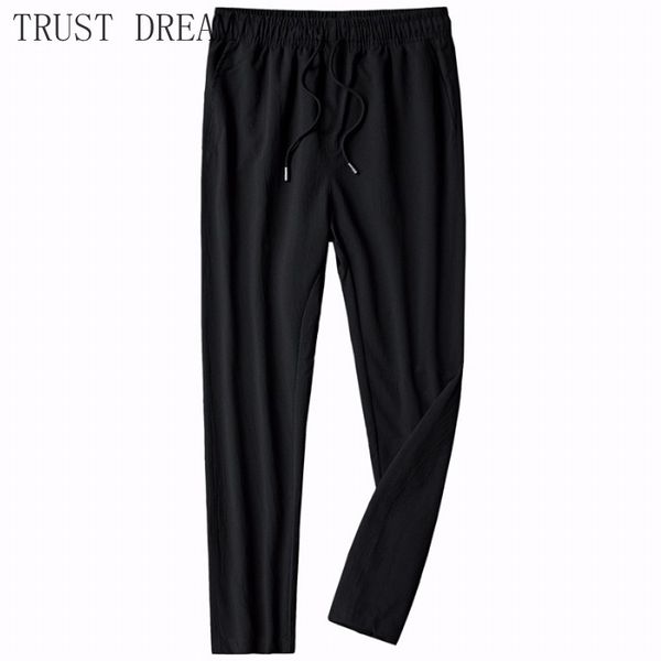 

man jogger pants slim thin gym pant, Black
