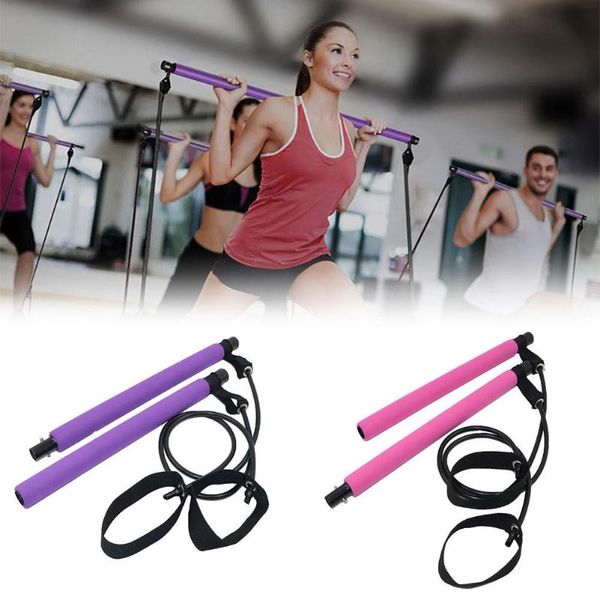 

2pcs yoga pilates elastic tube resistance bands bodybuilding fitness equipment exercises coordination and