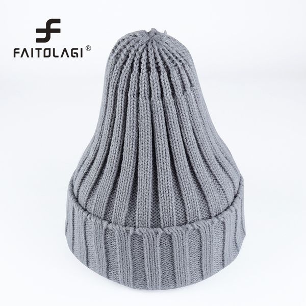 

women men knitted hats solid color stripe weave beanies hip- caps double line causal hats bonnet femme male all match, Blue;gray
