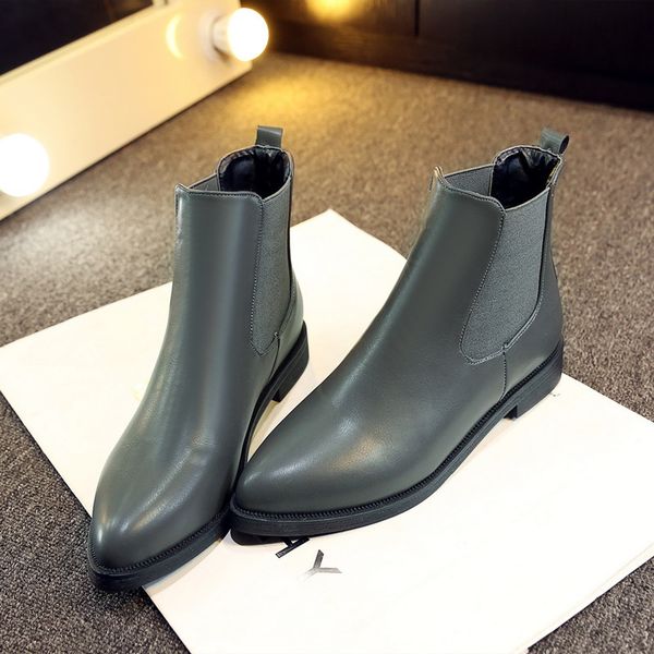 

2019 winter women ankle pointed toe ladies leather fashion boots size 36-40 mx200324, Black