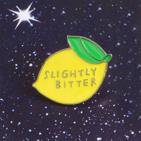 

симпатичные маленькие забавные фрукты слишком лучшее лимонная эмаль броши булавки для женщин рождество рубашка демин декор брошь pin металли, Gray