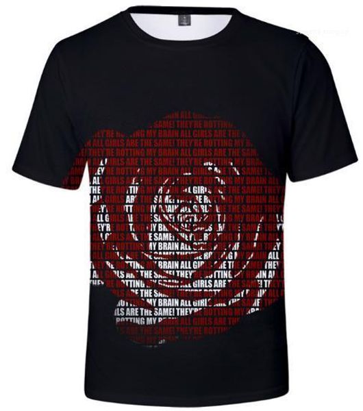 

топы рэпер повседневные тройники сок wrld печатные футболки быстрый альбом с коротким рукавом круглый вырез хип-хоп мужские, White;black