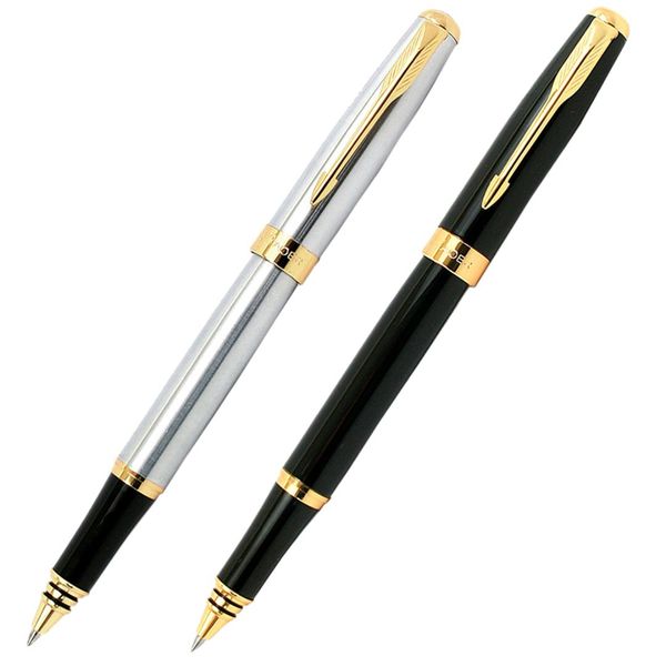 

baoer 388 silver and golden clip roller ball pen business & school supplies hot, Blue;orange