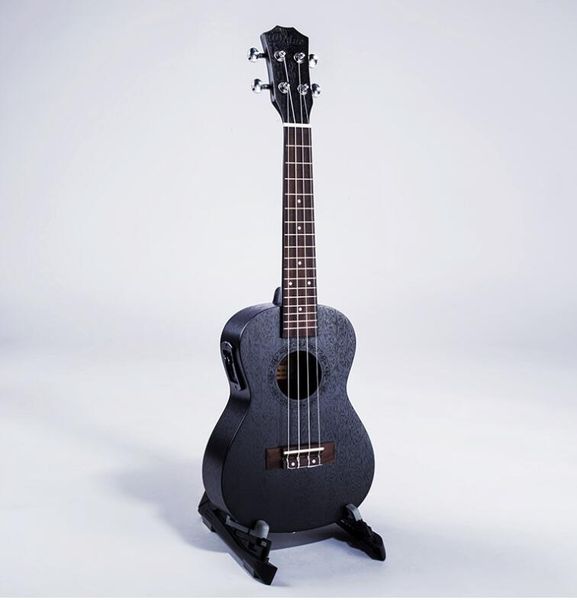 

красивая 23-дюймовый черный персик ядро электрическая коробка с эквалайзером укулеле 4 струны маленькая гитара бесплатная доставка