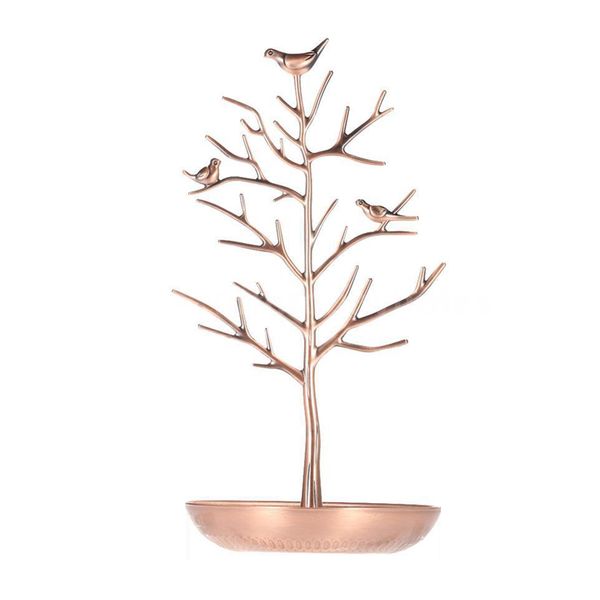 

metal tree jewelry stand display rack earring necklace ring holder organizer, Black;white
