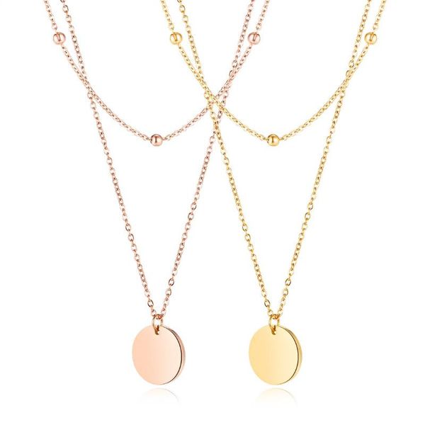 

новое прибытие красивейшие детский женщины многослойные ожерелья подвеска цвета золота нержавеющей стали ювелирные изделия, Silver