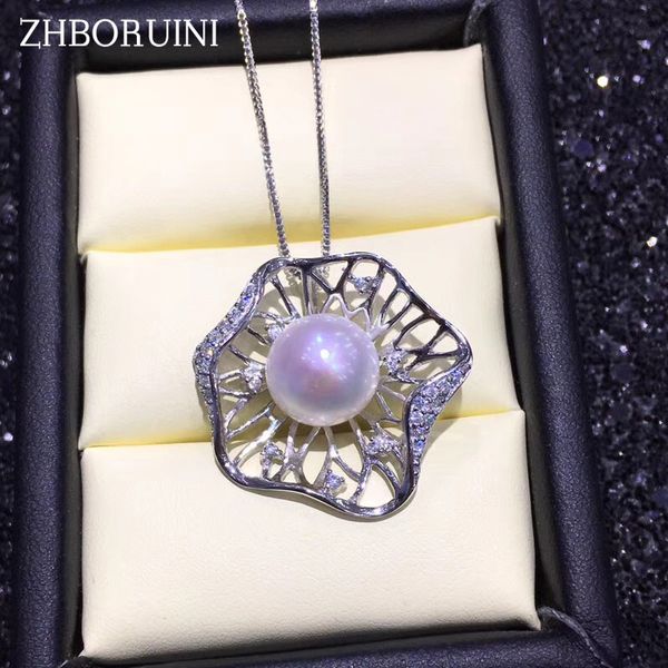 

zhboruini pearl necklace natural freshwater pearl irregular pendant 925 sterling silver for woman jewelry dropshipping
