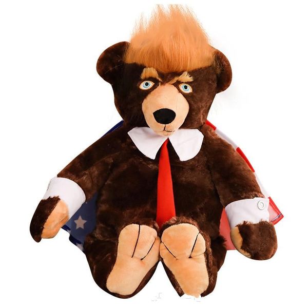 

donald trump doll bears large size teddy bear usa national flag plush toy necktie decorate christmas day gift brown 49as c1