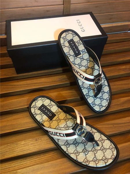 

fashion brand men'sfabric with the pattern of printed letters fashionable men's slippers beach shoes, Black