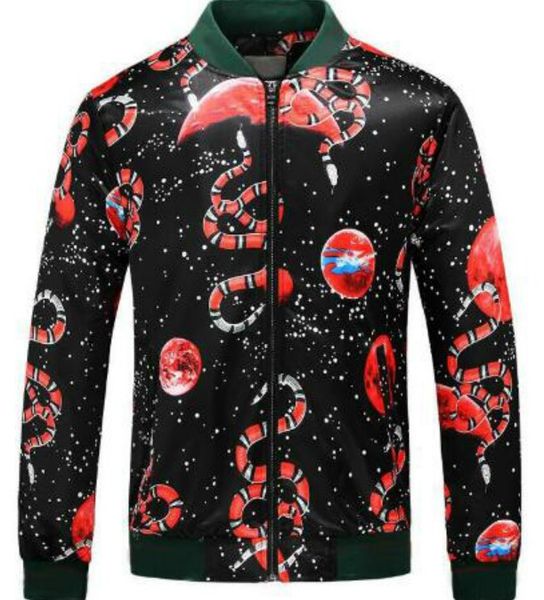 

designer jackets for mens streetwear with snake patterns fashion brand jackets winter europe stylish mens outerwear wholesale, Black;brown