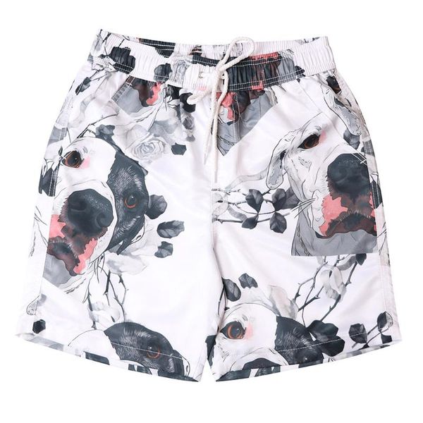 

chamsgend men white printed casual swimming trunks quick-drying loose beach shorts basketball surfing running shorts sweat pants, White;black