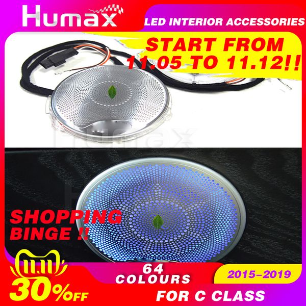 

64 colors for c class interiors car led air vent rotating audio speaker ambient light illuminated car accessory