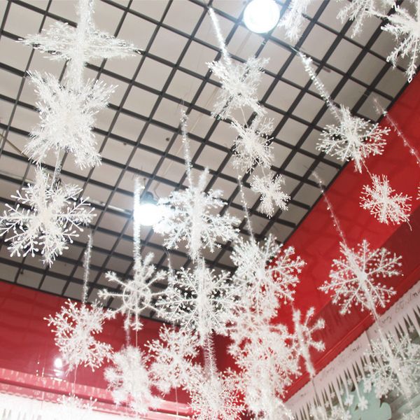 

whism 6pcs plastic white snowflake ornaments christmas tree decorations home festival decor