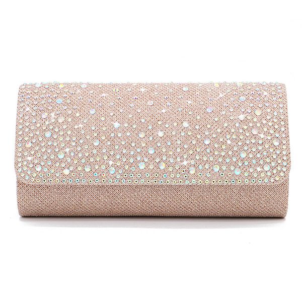 

monnet cauthy new evening bag shiny diamond trendy bridal wedding banquet clutch bag solid color champagne black gold silver