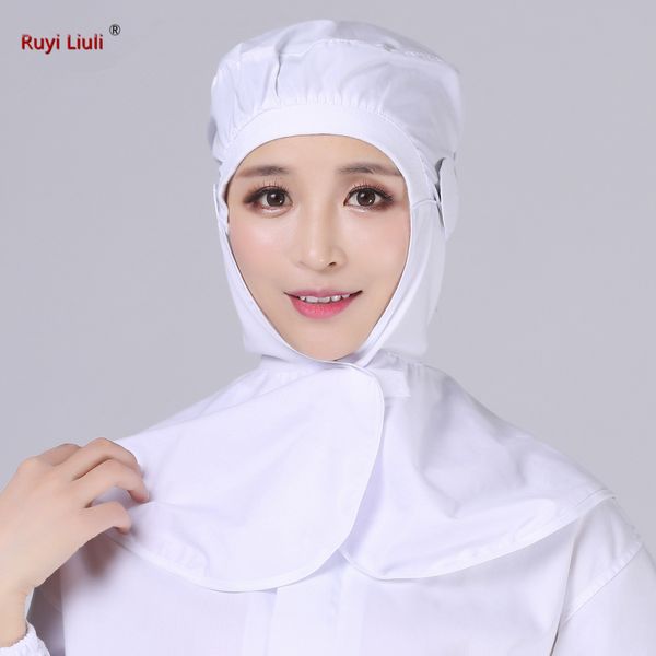 

factory mask hanging shawl cap factory processing work hat white workshop hooded men and women