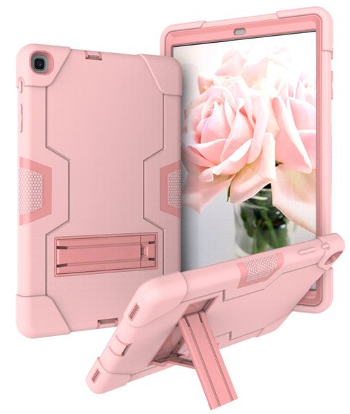

heavy duty silicone + pc hybrid case with kickstand for samsung galaxy tab a 10.1 2019 t510 t515 tablet protective back cover