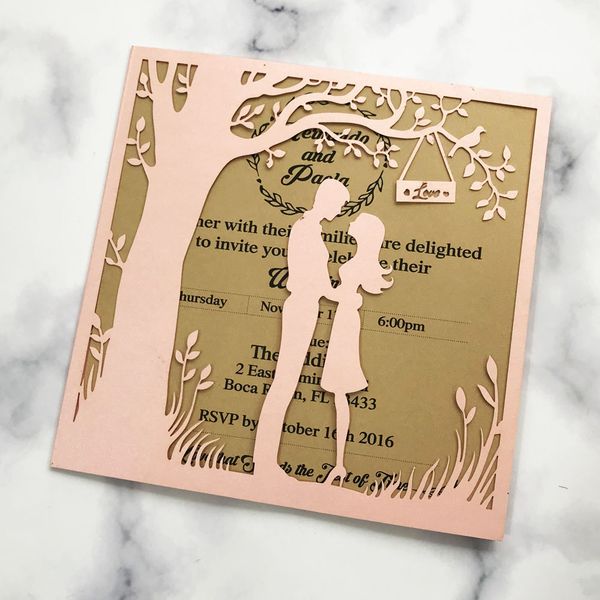 

30шт великолепная свадебная пригласительная открытка выдалбливают романтическая тема любви свадебное украшение свадебный подарок на день рож, Black