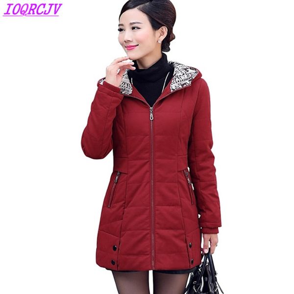 

winter jacket coat women parkas 2018 new fashion middle-aged thick warm cotton-padded jacket plus size 4xl female basic coat, Black