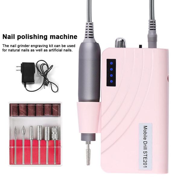 

30000 rpm portable electric nail drill machine rechargeable cordless manicure pedicure set for nail equipment ue/us plug