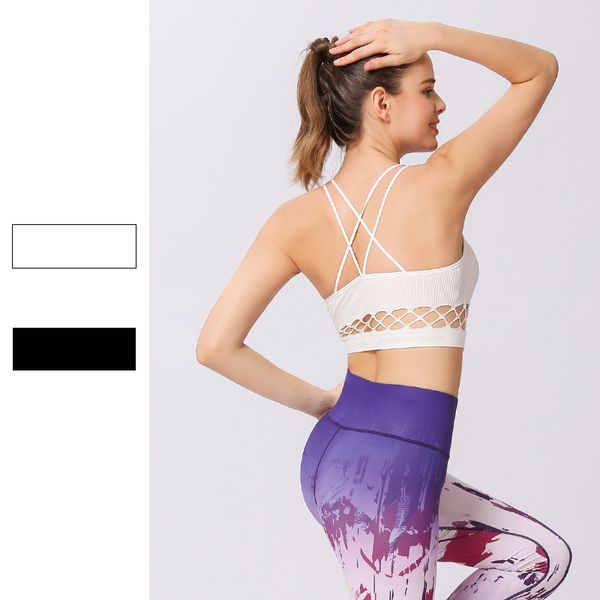 

new style sports beauty back bra seamless belts xiong mian chest pad underwear ultra-stretch yoga fitness clothing, White;black