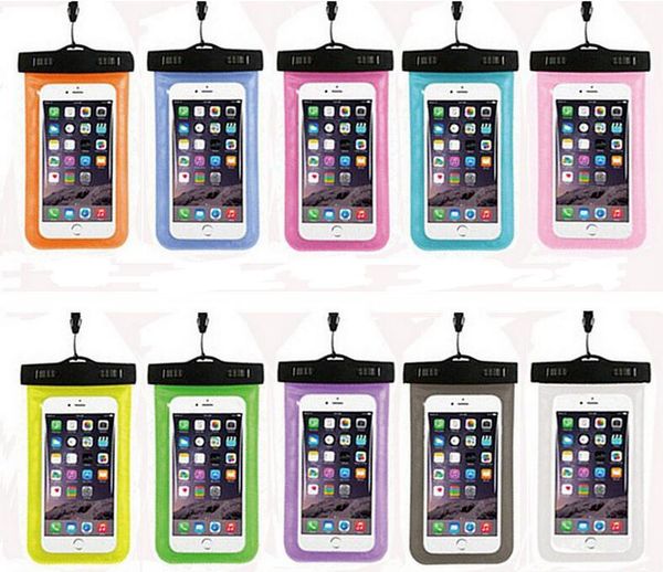 

dry bag waterproof case bag pvc protective universal phone bag pouch with compass bags for diving swimming for smart phone many colors