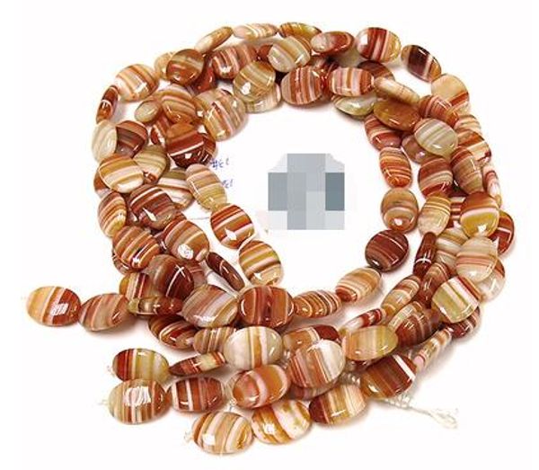 

1pc natural red striped stone oval diy single strip 18*13mm