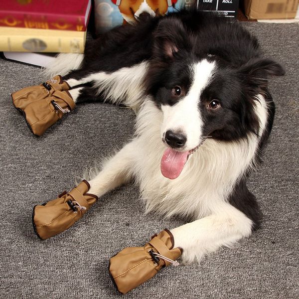 

4pcs s/m/l pet dog soft bottom shoes portable anti slip waterproof pet dog cat shoes accessories for dogs booties