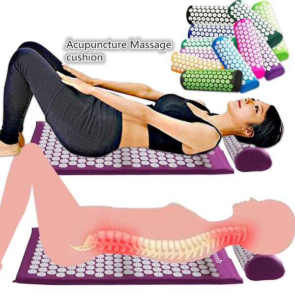 

tpe massager cushion yoga mat acupressure relieve stress back body pain spike mat acupuncture fitness gymnastics mats