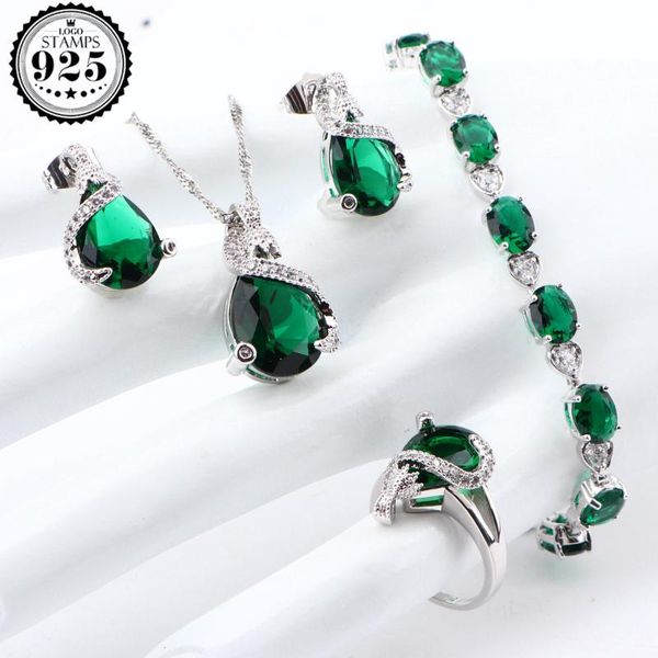 

women costume jewelry sets for 925 silver wedding bridal jewelry cubic zirconia earrings bracelet rings necklace pendant