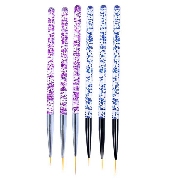 

3pcs 0.7/1.2/1.5cm nail art liner brush pen painting flower drawing lines stripes acrylic gel manicure tools diy