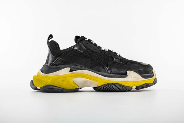 

bag) new black/yellow original retro paris triple-s sneakers men women running shoes casual luxury dad shoes tennis designer sports shoes