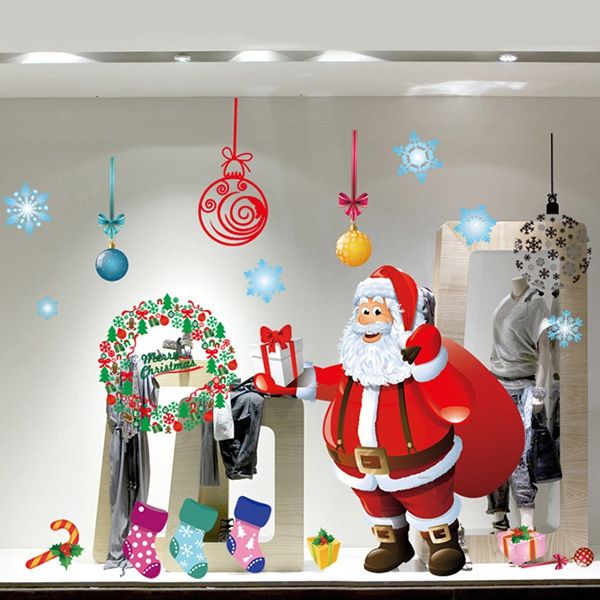 

chic simple home decoration pvc father christmas pattern decorative wall stickers