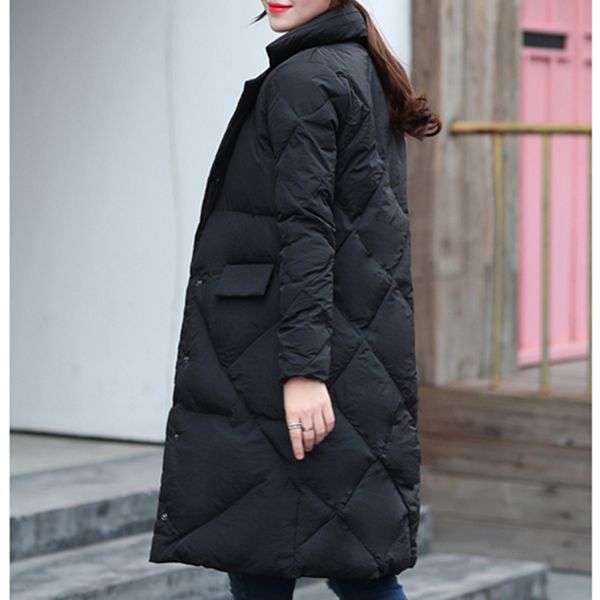 

воротник женщин отложным зима однобортный хлопок верхняя одежда тонкий моды удобная пальто женский краткого стиль пальто zx811, Black