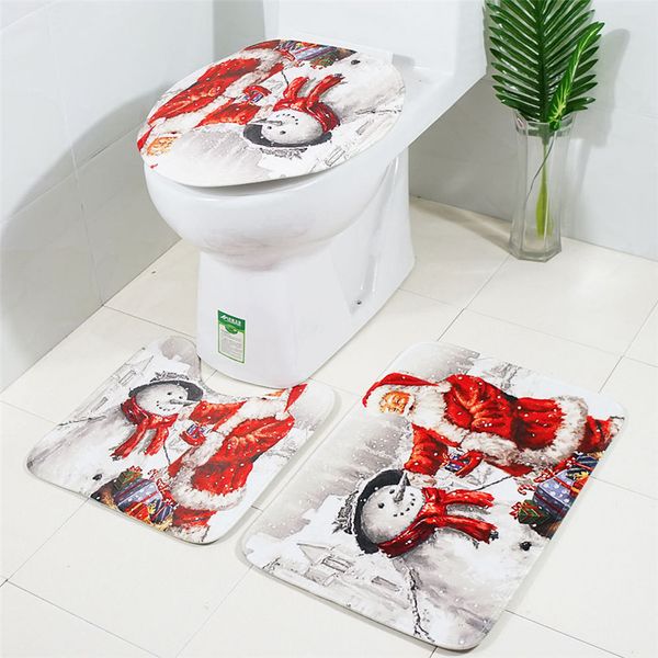 

new christmas decor non-slip bath mat 3pcs bathroom non-slip bath mat kitchen carpet doormats decor 30