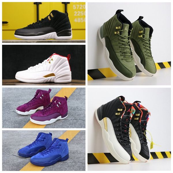 

Новый 12 Университет Золотой Темно-серый ФИБА OVO White Master Мужчины Баскетбол Иордания Обувь 12s Плей французские синие игры Бал CNY тапки