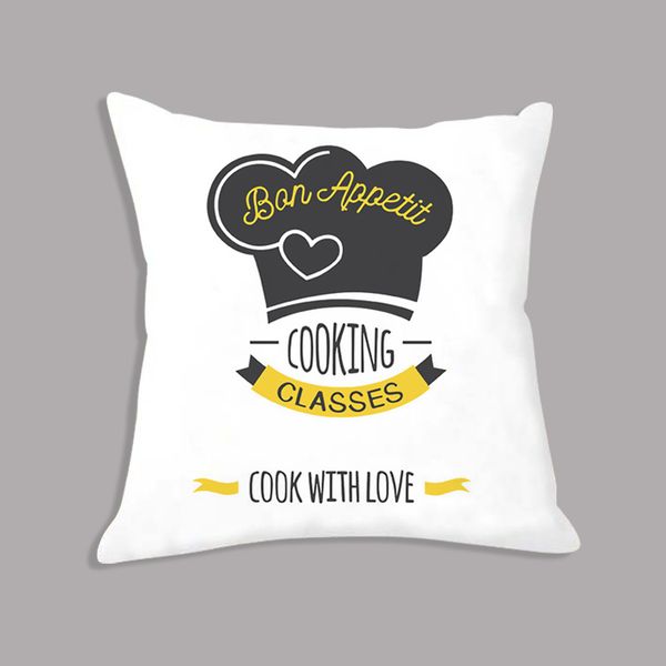 

cartoon decorative cushion for sofa modern life quote cooking supplies printed soft white plush cushion throw pillow home decor
