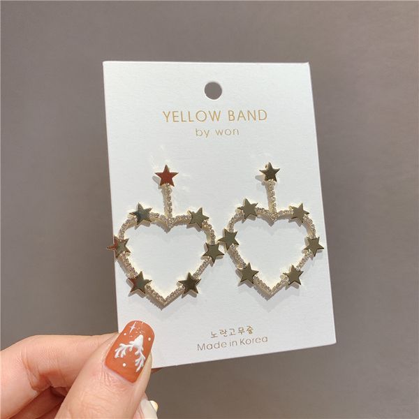 

925 silver europe and america exaggeration heart earrings south korea high grade sense of fashion and personality long earrings