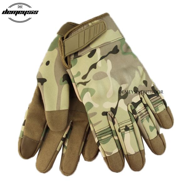 

outdoor tactical gloves full finger touch screen sports hiking gloves army cycling climbing, Black