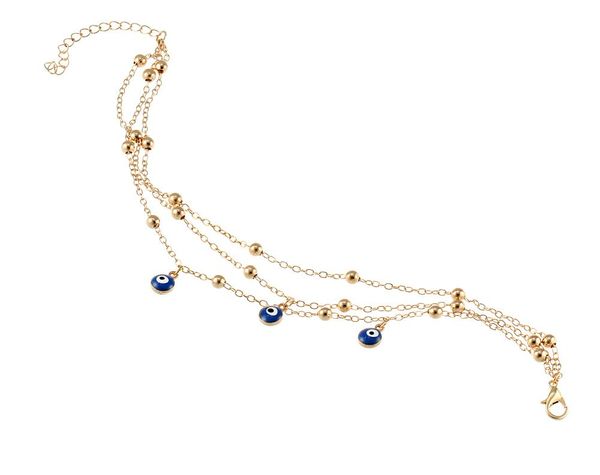 

foot jewelry turkish evil eyes beads anklets women sandals summer beach pendant anklet trendy metal casual holiday gift, Red;blue