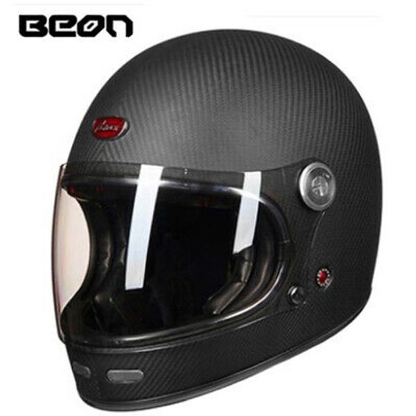 

beon helmet full face carbonfiber motocross helmet vintage fully covered motorcycle scooter autocycle retro ultralight ece