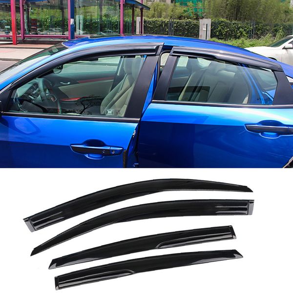 

car styling 4pcs for civic sedan 2016-2018 window visor vent sun shade rain guard visor