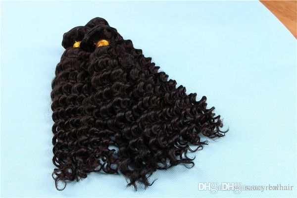 

12-28inches deep wave hair weaves full head brazilian wavy hair natural color 1b human hair weft, dhl, Black