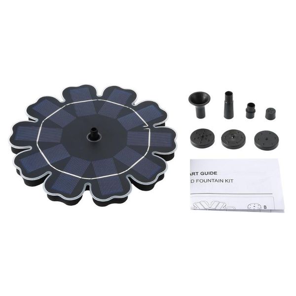 

floating fountain pump garden decoration petal fountain water pump solar powered with 4pcs different nozzles