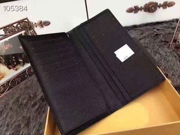 

new fashion classic black wallet wholesale single zipper men women leather purse lady ladies long purse clutch with orange box card m62665, Red;black