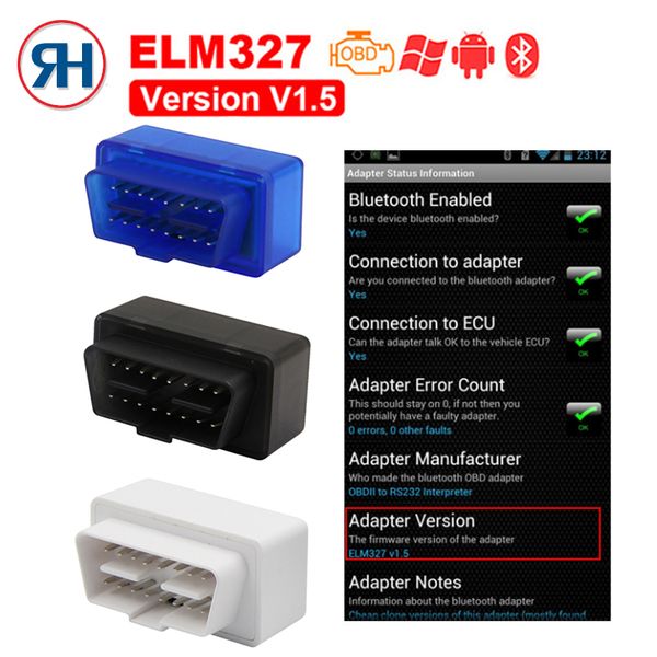 

super obd2 mini elm327 bluetooth v1.5 v2.1 obd 2 obdii code reader elm 327 2.1 diagnostic scanner tool work on android/pc