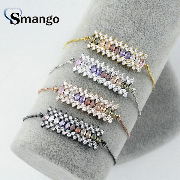 

5pieces 2019 new arrival women fashion strip-type colorful cz bracelet,four colors,can mix,can holesale, Black