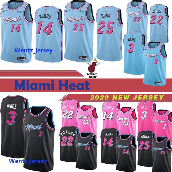 

new dwyane 3 wade mens kids miami heat basketball jersey jimmy 22 butler 14 tyler herro kendrick 25 nunn city edition jerseys blue, Black;red