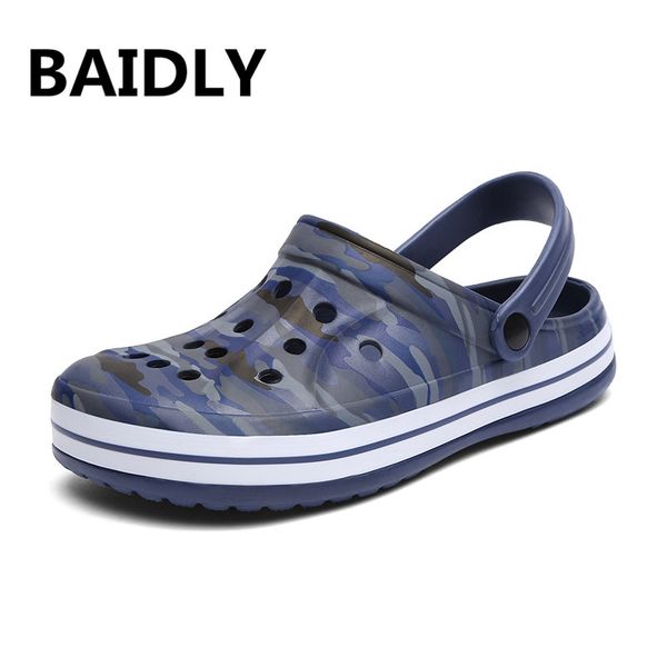 

brand summer casual sandals new man aqua clog slipper male ocean beach garden sandals shoes sandalias swimming shoes, Black