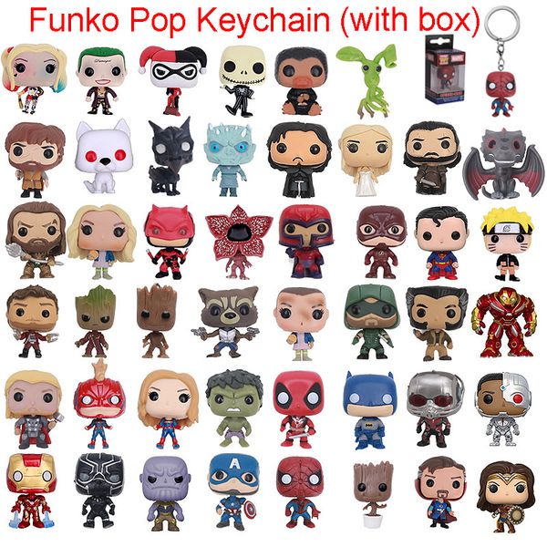 

funko pop marvel the avengers hero harley quinn deadpool harry potter goku joker game of thrones figurines toy keychain