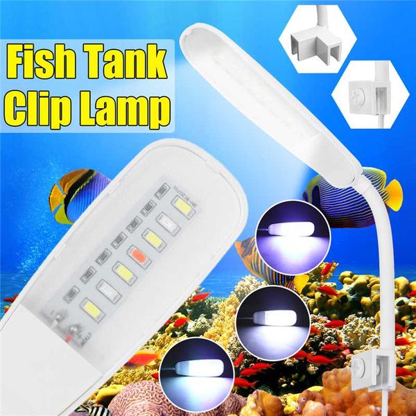 

usb led aquarium light lighting flexible arm clip-on fish tank lamp 360Â° rotatable touch switch for 6mm 20-40cm tank ac220-240v